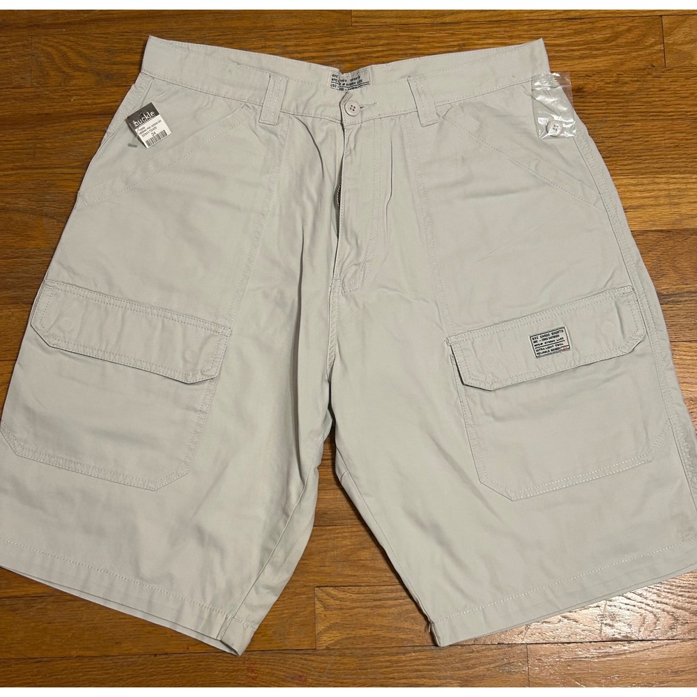 BKE Cargo Shorts Mens 34 Khaki NWT Buckle Utility Pockets Casual Cotton